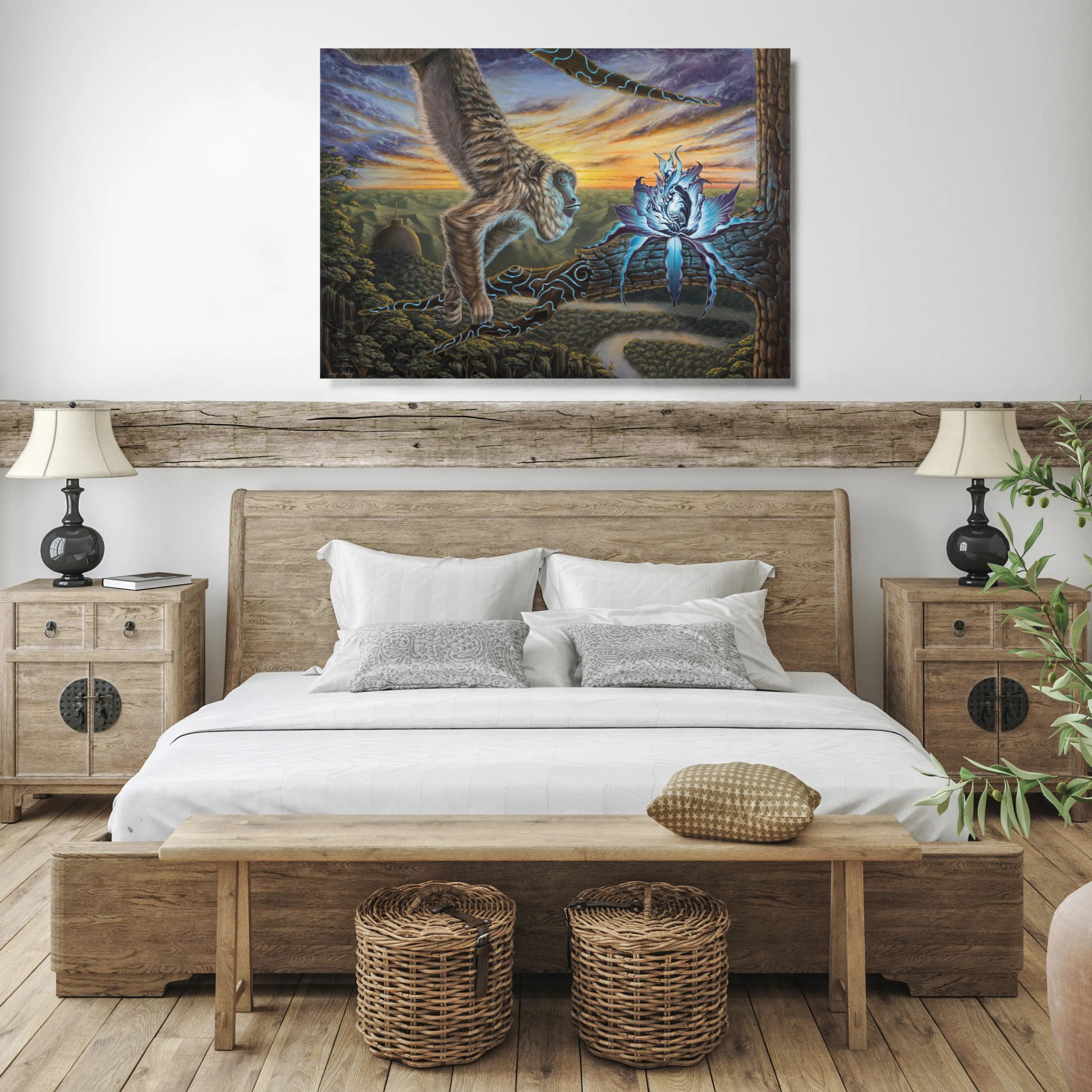 Awakening by Gage Kelsey shown on a wall in a living space