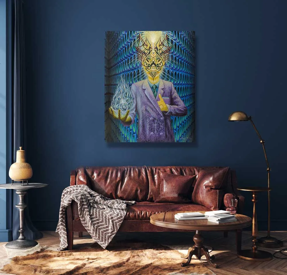 The Seer by Gage Kelsey shown on a wall in a living space